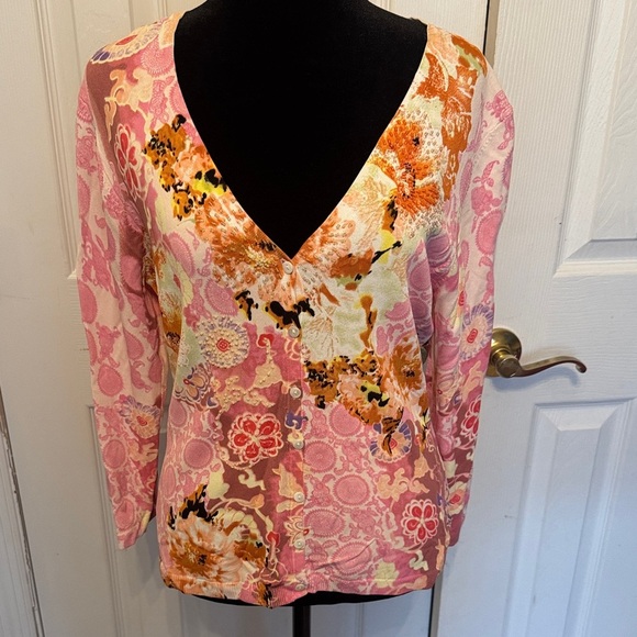 BCBGMaxAzria Pink Floral Button Down Shirt - Picture 14 of 17